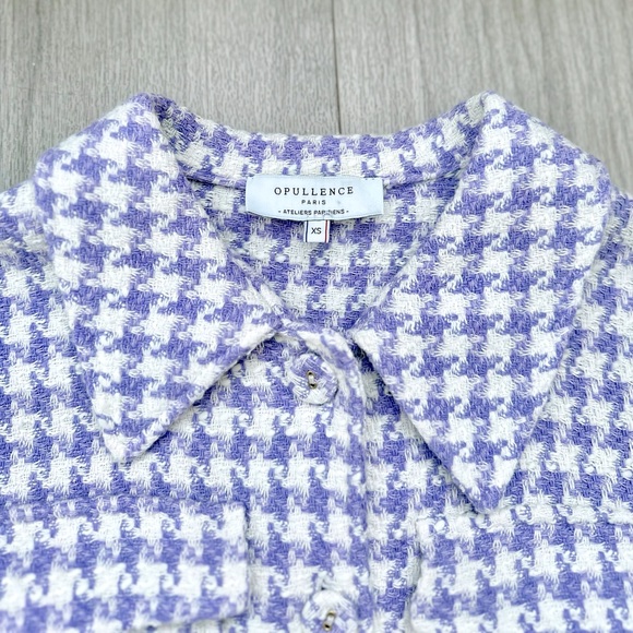 Opullence Paris Zelda Houndstooth Lilac Jacket - Picture 6 of 8